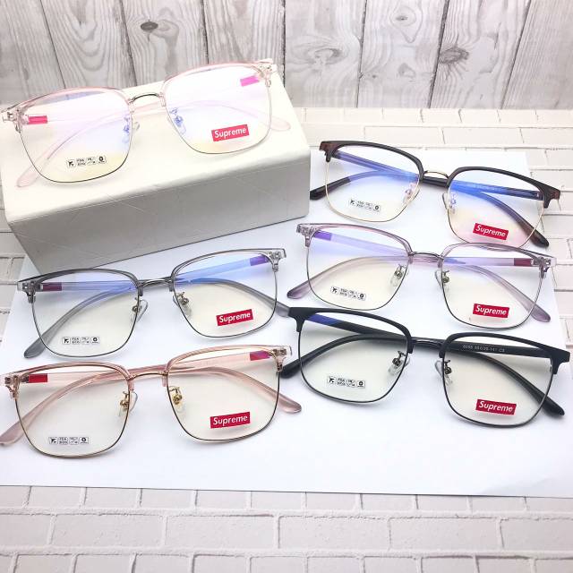 Frame kacamata lentur half frame 6802 vintage retro korea