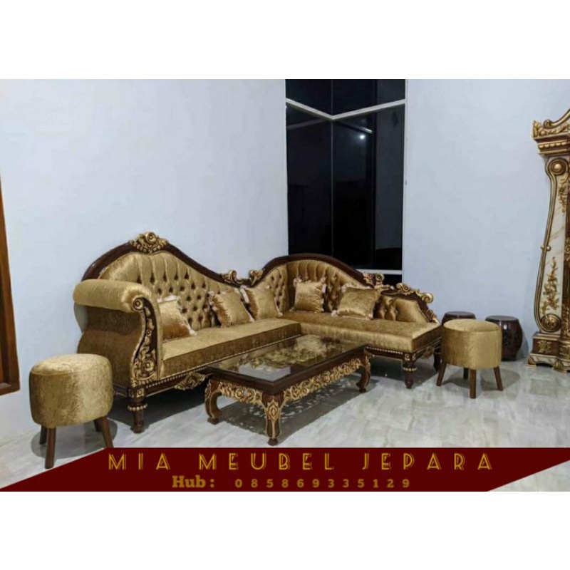 Sofa tamu Louis Jati tua