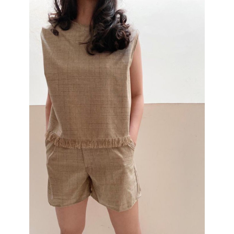 GAMARA OFFICIAL | POPLIN SET Setelan Casual Wanita Atasan dan Celana TOP