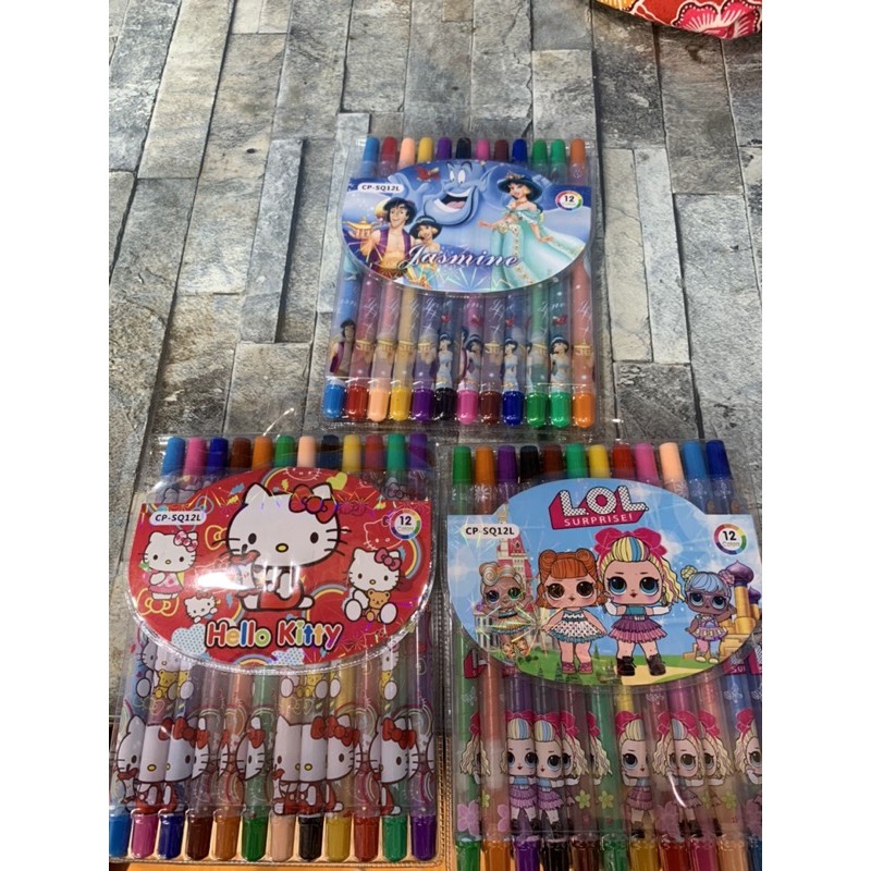 

CRAYON PUTAR FANCY 12 warna / CRAYON PUTAR KARAKTER murah