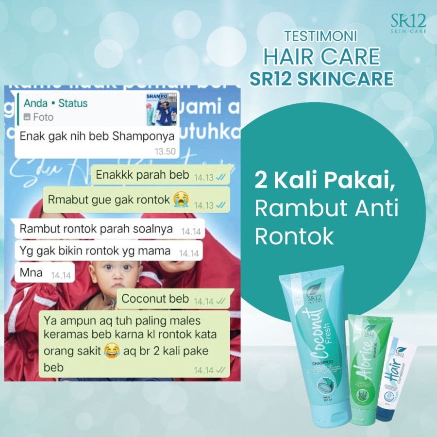 SR12 COCONUT FRESH SHAMPOO 200ML SAMPO ANTI BACTERIAL DAN ANTI KETOMBE