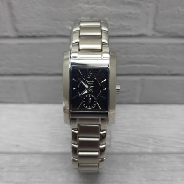ALEXANDRE CHRISTIE WANITA AC 8533 LS ORIGINAL ( SILVER BLACK DIAL )