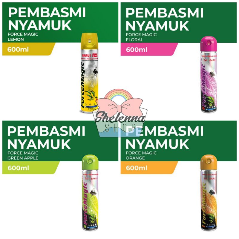 Force Magic / Forcemagic pembasmi nyamuk Floral Apel Lemon / Orange 600 ml