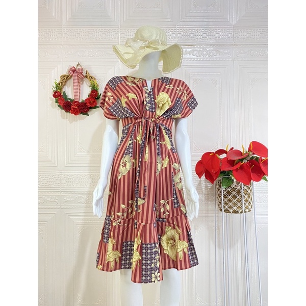 Daster ruffle serut / daster ruffle busui viral / daster serut rempel selutut-RedFloSalur