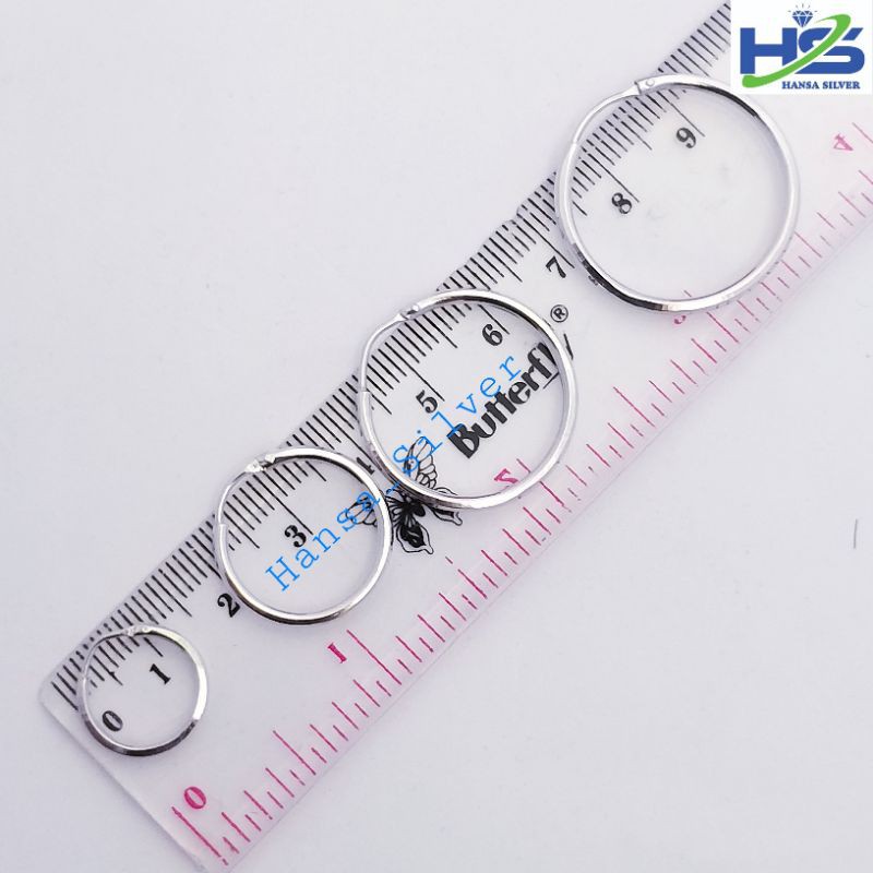 Anting Perak Asli Silver 925 Model Ring Gipsi Polos Anak Dan Dewasa - Anting Wanita Anti Karat