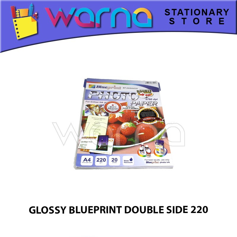 KERTAS FOTO/GLOSSY BLUEPRINT DOUBLE SIDE 220