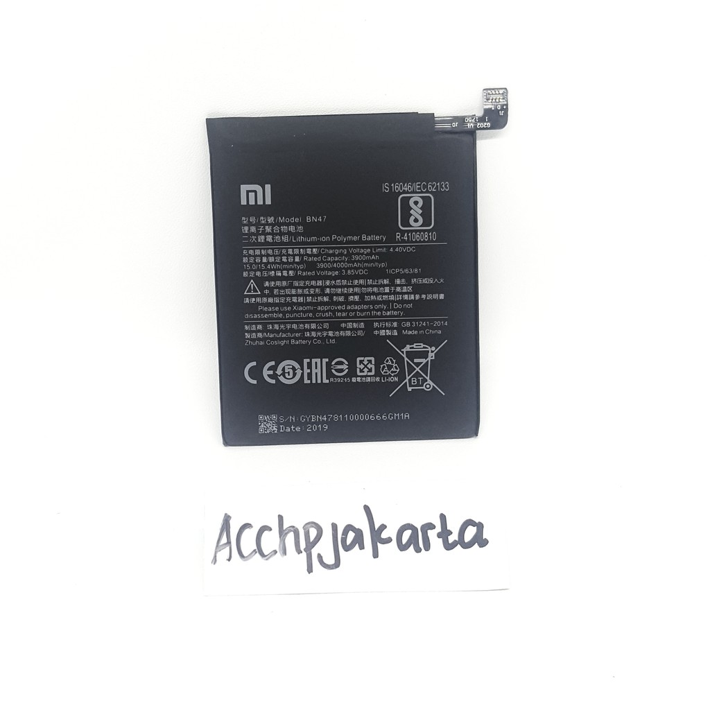 Baterai Hp XiaoMi Redmi 6 Pro Mi 2A Lite BN 47 Original - Battery Batrai Batre BN47 Xiao Mi Xiaumi