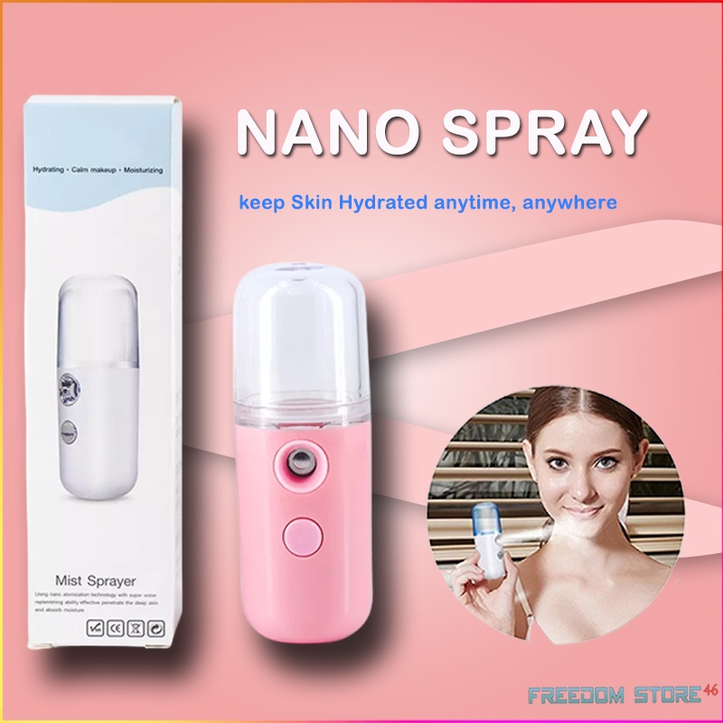Nano Spray Portable Alat mini Semprotan Pelembap Wajah Perawatan Water Uap 30 ml