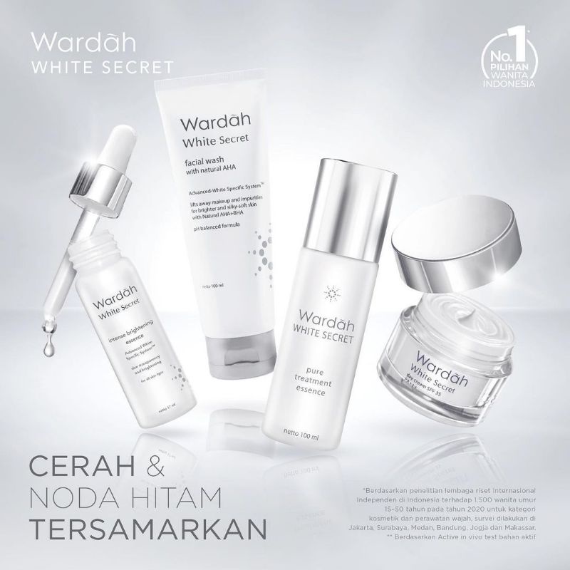 Wardah Crystal Secret/white secret Series Pure Treatment Essence 50ml 100ml foaming cleanser eye cream