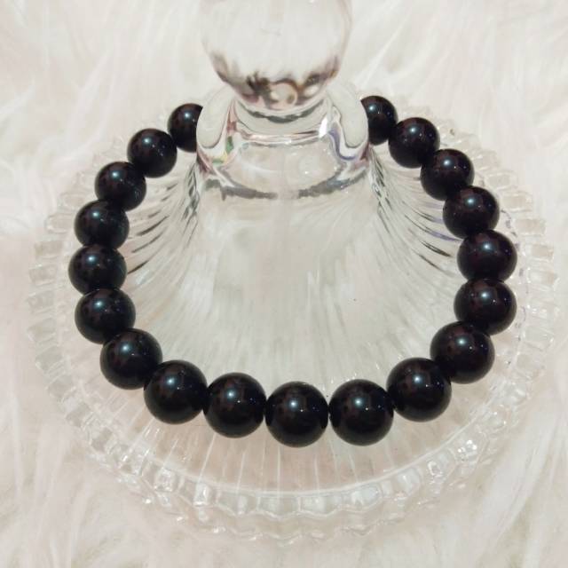 Gelang Batu Onyx Hitam 10mm Elastis