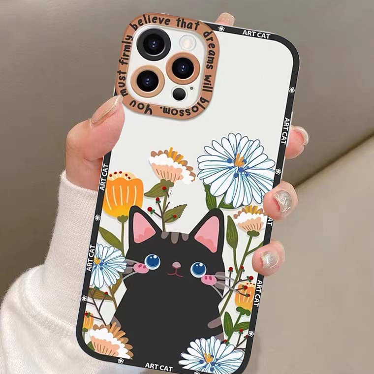 Soft Case Silikon TPU Transparan Shockproof Motif Bunga Untuk IPhone 14 13 12 11 Pro XS Max X XR 8 7 6 6S Plus