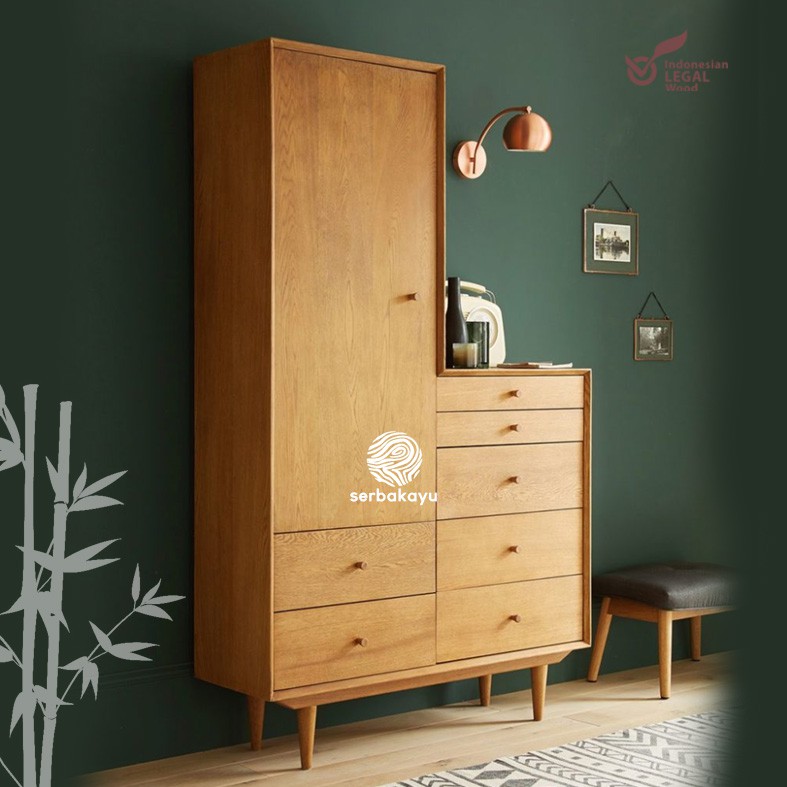 TERBARU !! Lemari Pakaian Jati Minimalis - Lemari Minimalis Kayu Jati Solid - GRADE A