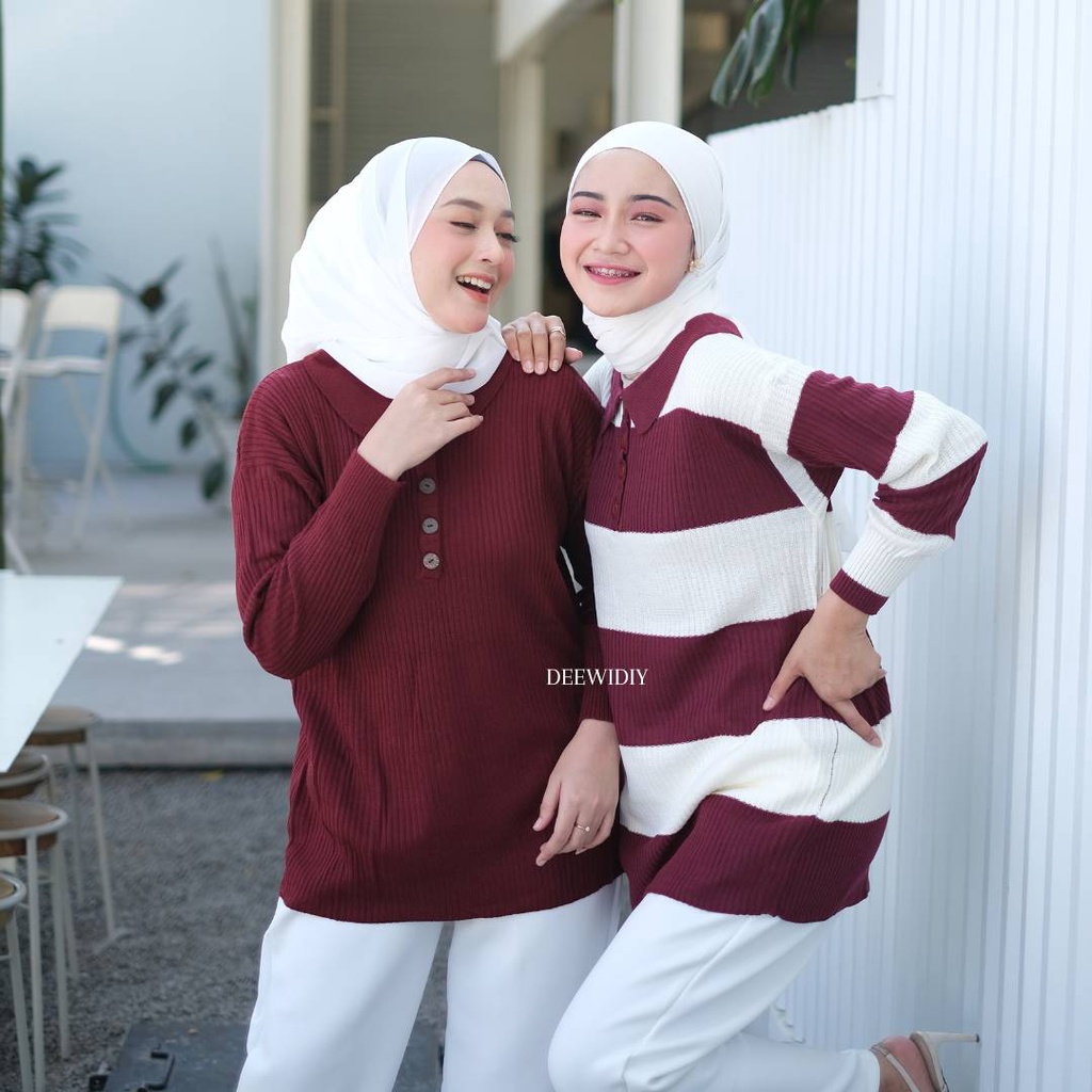 SWEATER PREMIUM BUSUI UNTUK WANITA / SWEATER MERAH / BAJU RAJUT BUSUI DEEWIDIY