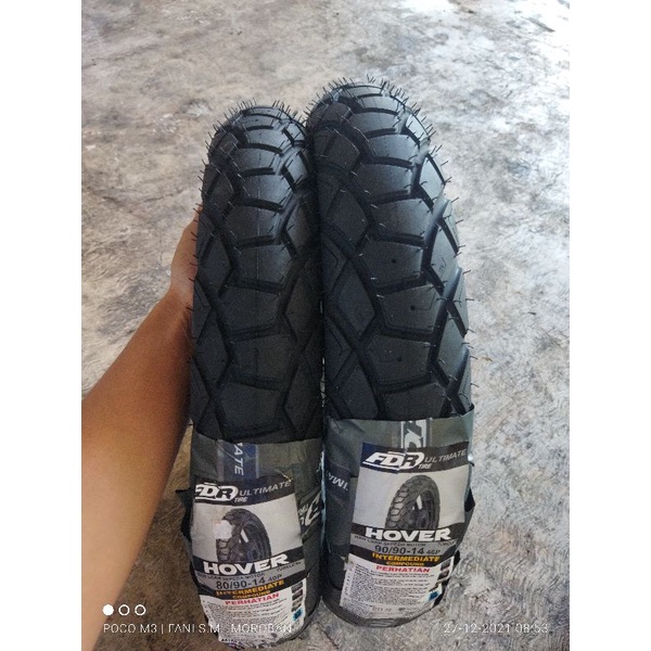 Ban fdr hover satu paket semi tahu 80/90/90-14 tubles metic free pantil dop