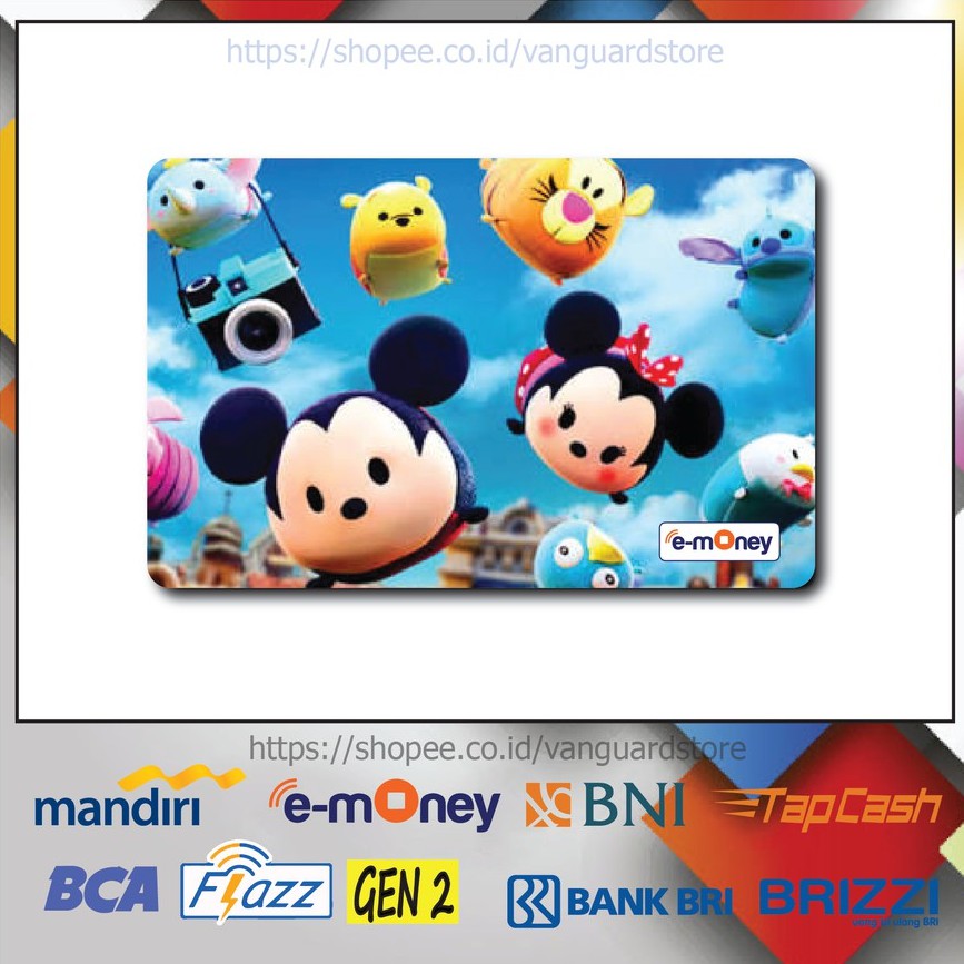 KARTU E MONEY E TOLL DISNEYSTUM LUCU ANIME 30 EMONEY MANDIRI FLAZZ BCA BNI TAPCASH BRIZZI BRI-1 SISI