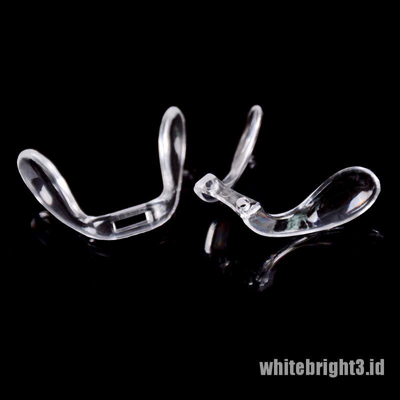 &lt; White3 &gt; 2pcs Bantalan Hidung Bahan Plastik Pvc Anti Slip Untuk Kacamata