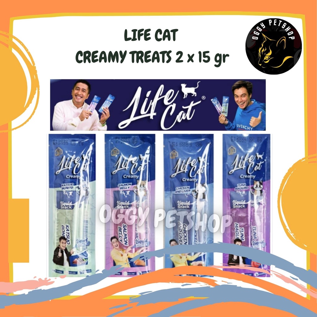 Snack Kucing LIFE CAT CREAMY TREATS 2 x 15 gr Cemilan LIFE CREAMY