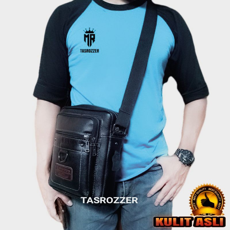 NEW - Tas kulit asli pria original 100% ROZZER tahan api