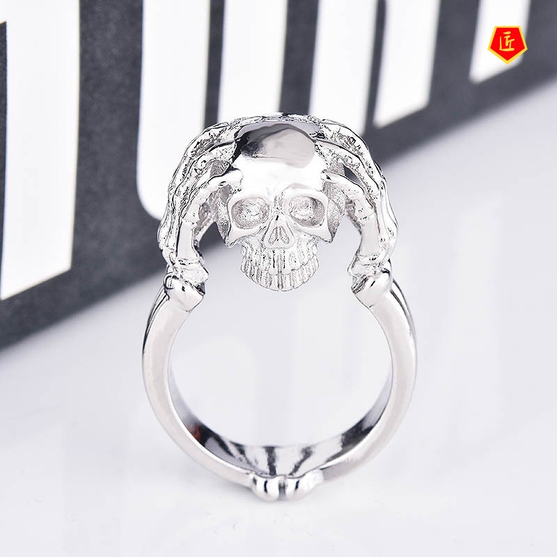 [Ready Stock]Punk Style Skull Ring 18K Gold Vintage