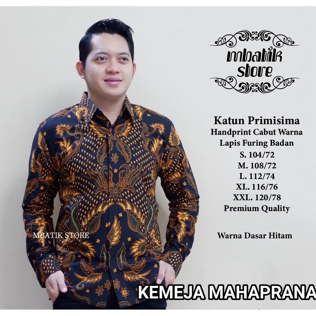 Mahaprana Kemeja Batik Pria Lengan Pendek Full Furing by Dewo