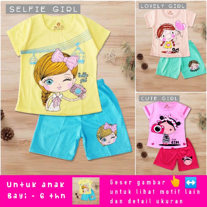 Baju Anak Perempuan/Kaos Anak Perempuan/Setelan Anak Perempuan umur 1tahun 2tahun 3tahub 4tahun 5tah