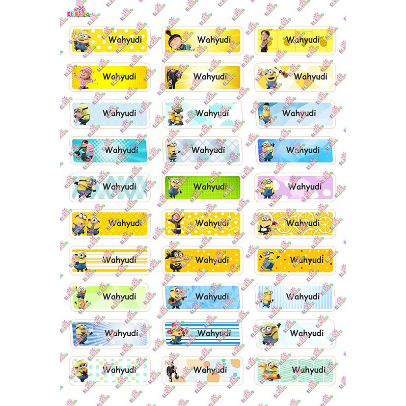 

LABEL NAMA MINION 120 STIKER - ANTI AIR/ROBEK/LUNTUR -2 Nama MI1S2
