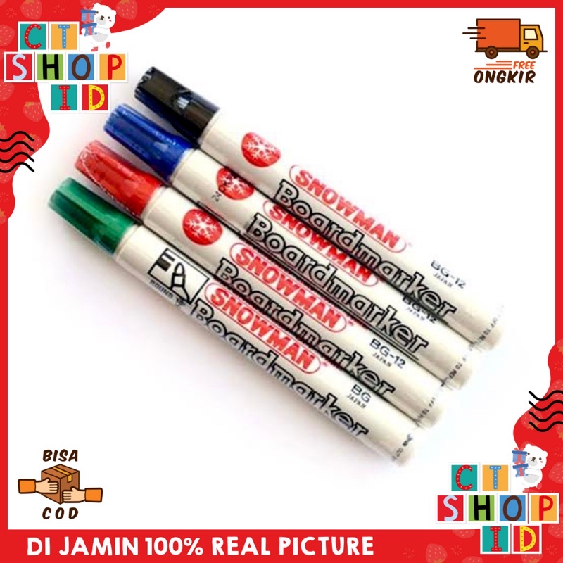 

CTShopID SPIDOL PAPAN TULIS MANJAH BISA DIHAPUS Snowman BG-12 Ori Murah