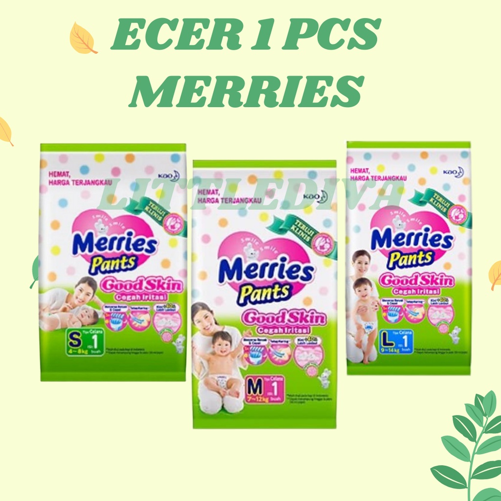 ❄️MATCHA❄️MERRIES PANTS GOOD SKIN - POPOK PANTS CEGAH IRITASI DIAPERS POPOK