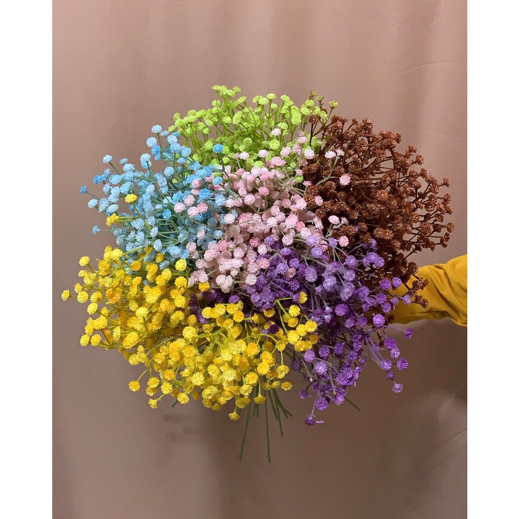 (FX 18) - Bunga Baby Breath Warna Pastel Dekorasi Hiasan Buket Pelaminan