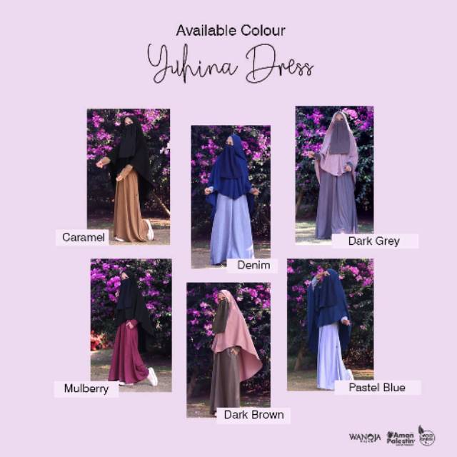 Gamis polos katun madinah yuhina dress by wanoja hijab