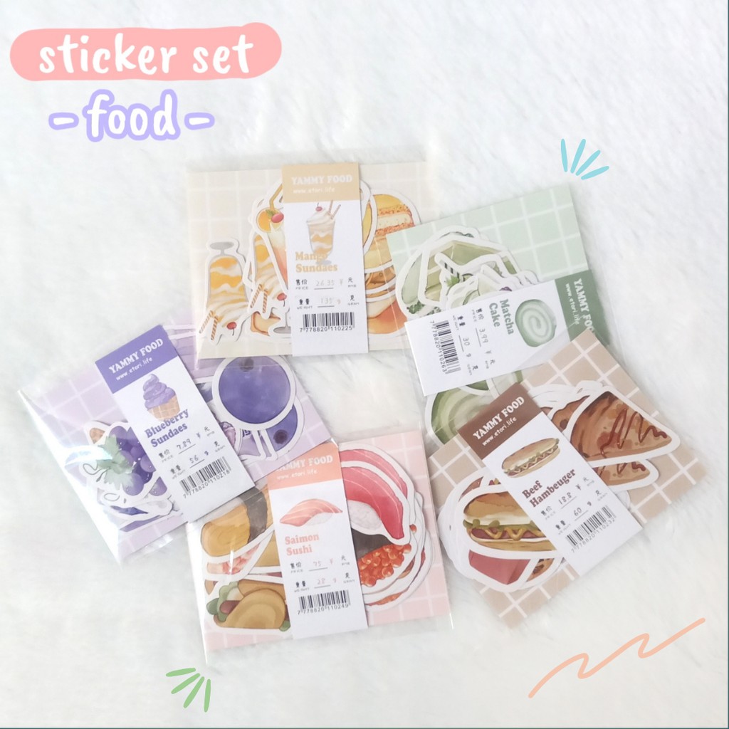 

Isi 20 pcs Stiker Set Sticker Pack Dekorasi Aesthetic Food Untuk Scrapbook Diary Jurnal