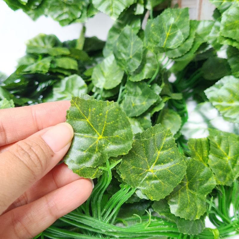 AL92 Daun Rambat 2m Anggur Lotus Sri Gading Peperomia Semangka Artificial Wedding Leaf