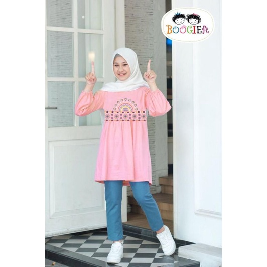 Setelan Muslim Anak Perempuan 2T 4T Etnik Set Tunik Boogiea
