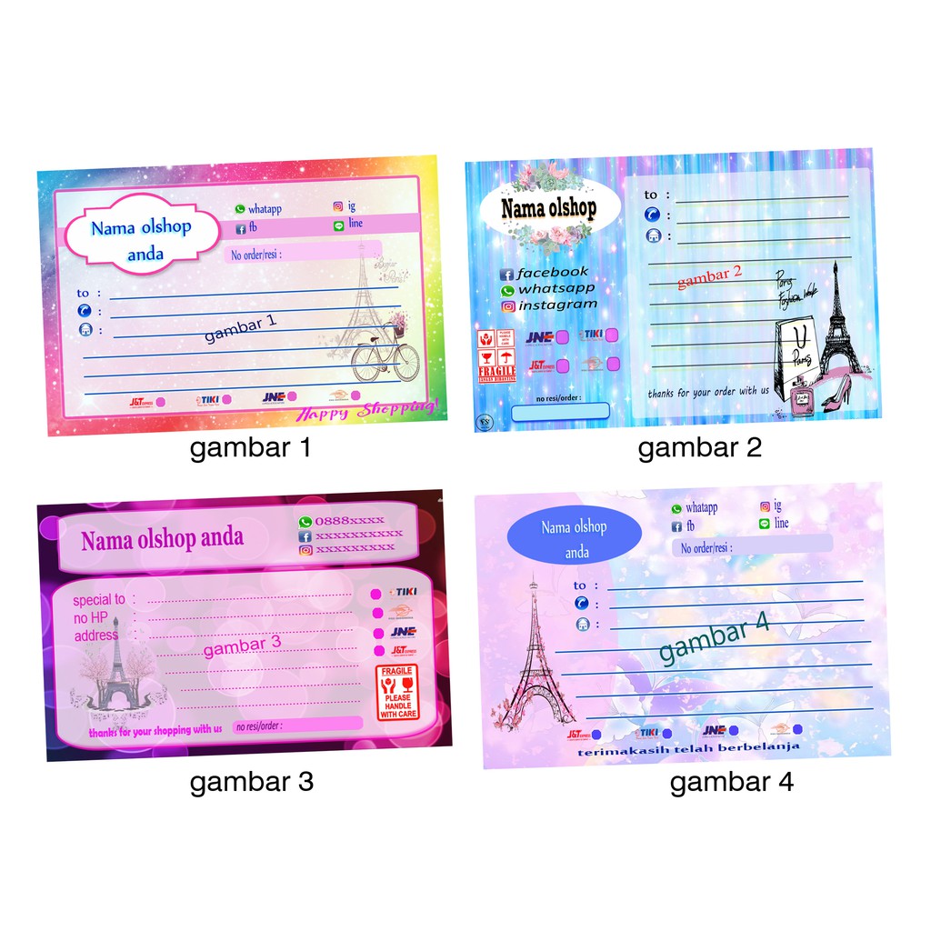 

stiker pengiriman design PARIS