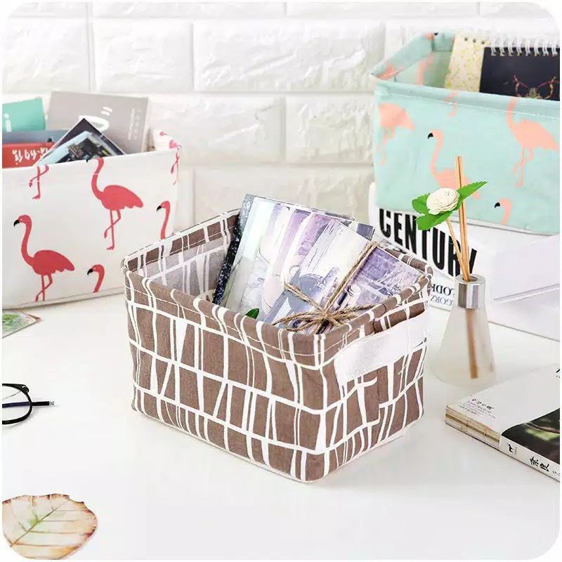 storage lipat keranjang segi tempat penyimpanan basket storage bear flamingo motif