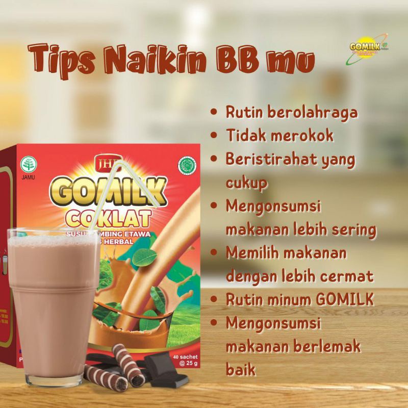

GOMILK COKLAT MEMBANTU MENAMBAH BERAT BADAN MENAIKKAN BB GEMUK BADAN Susu Kambing Etawa Plus Herbal Asli Original