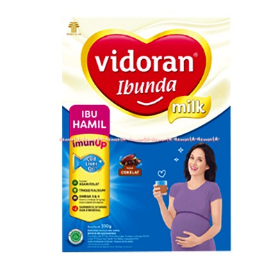 Vidoran Ibunda Milk Susu Ibu Hamil 350gr Rasa Coklat Kacang Hijau Mengandung Minyak Hati Ikan Kod
