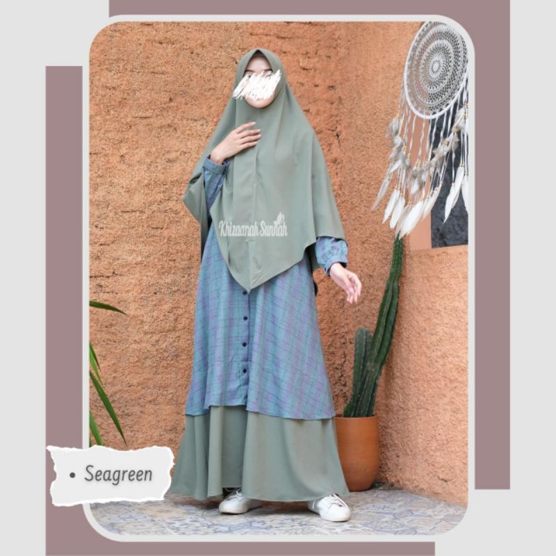 Zahra set by Khizaanah sunnah |Setelan Gamis syar'i
