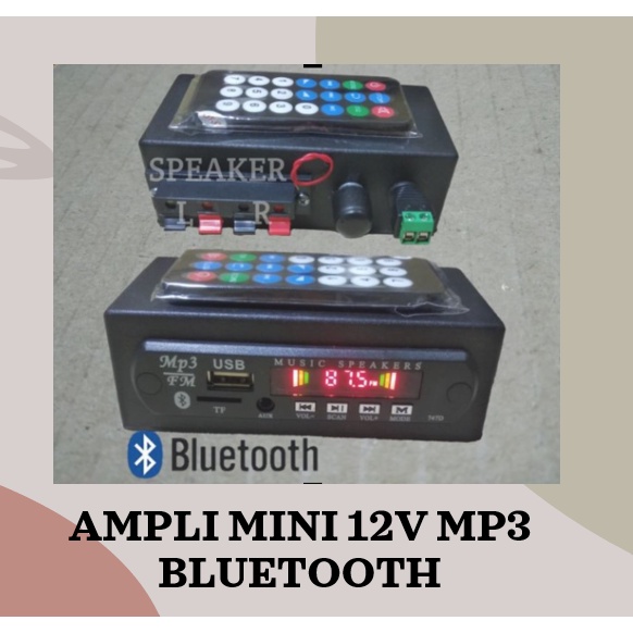 BISA COD ampli mini 12v mp3 bluetooth USB FM amplifier rakitan 12 volt - AMPLIFIER MINI BLUWTOOTH