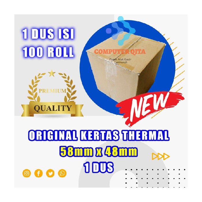 

Kertas thermal paper roll Kertas Termal 58 x 48 1 Dus terlaris