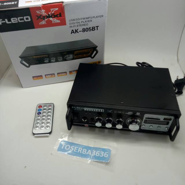 Amplifier Bluetooth Fleco Karaoke Radio Fm dan Mp3 Player AK-805 BT