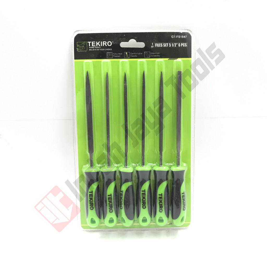 TEKIRO GT-FS1847 Kikir Mini 5.5 Inch Set 6 Pcs - Kikir Besi Kayu Files