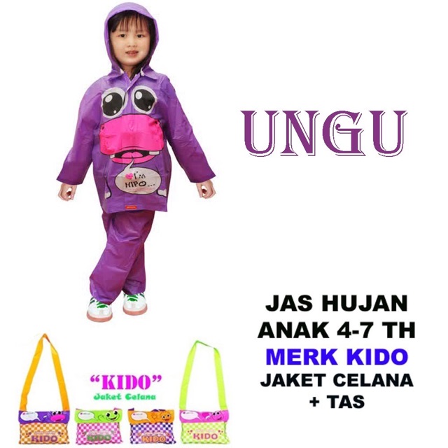 Jas Hujan Anak Motif Gambar Lucu Anak Kido