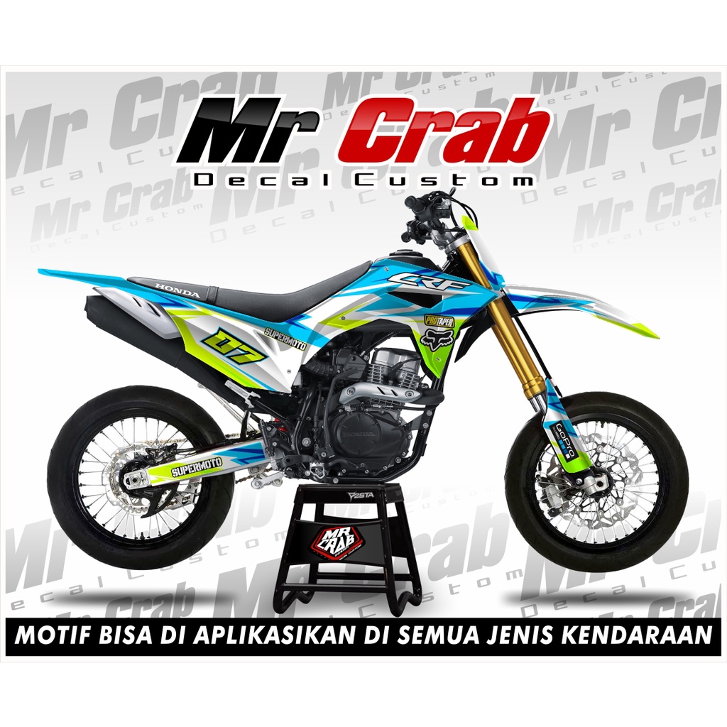 07 decal stiker crf 150 l full body  PUTIH - Supermoto
