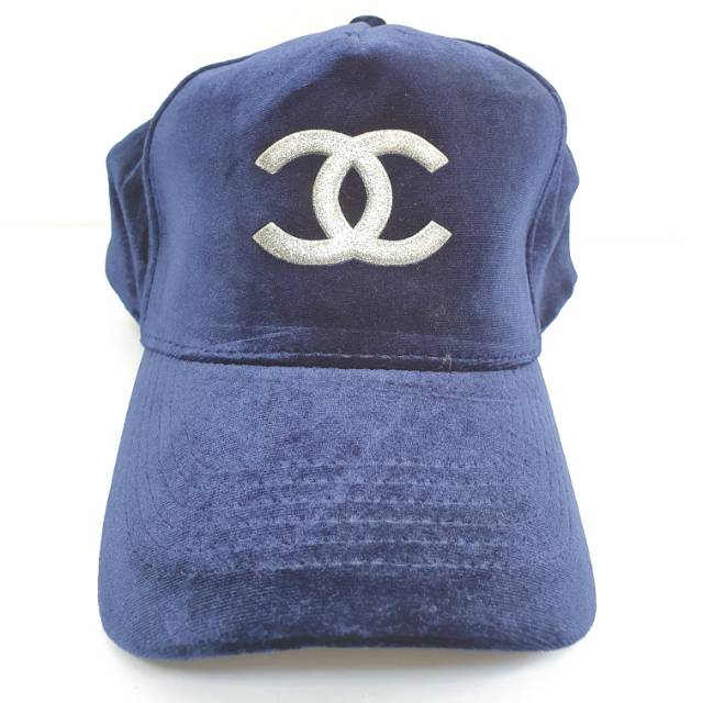 Topi Chanel Blue Velvet Kualitas Import