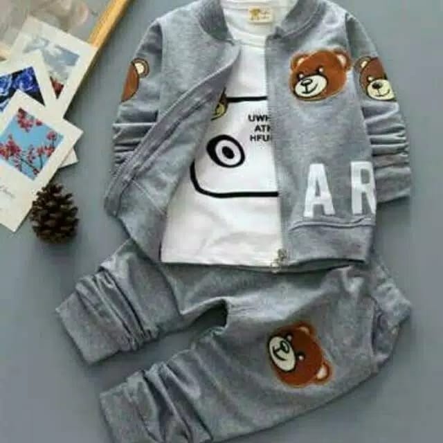 BO - SETELAN JAKET BEARKIDS / JAKET ANAK LAKI LAKI / FASHION ANAK-ANAK