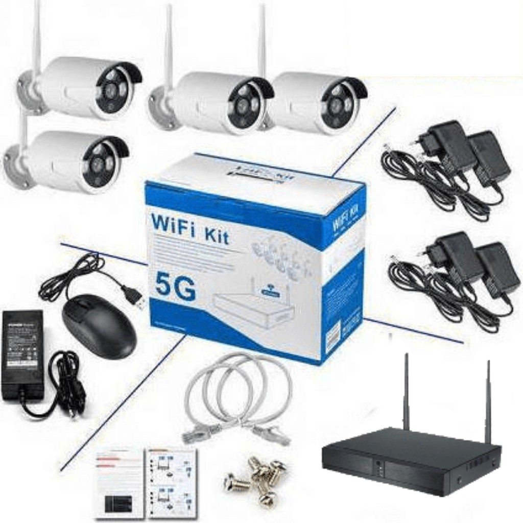 Paket CCTV Wifi Wireless 8 camera NVR KIT FULL HD 1080P IP Cam Garansi - 5G Kit