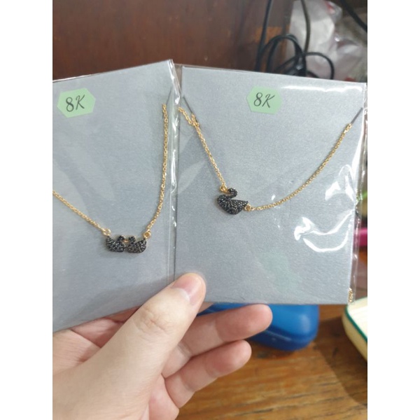 Kalung koye dewasa angsa hitam black swan emas asli 375 8k unik