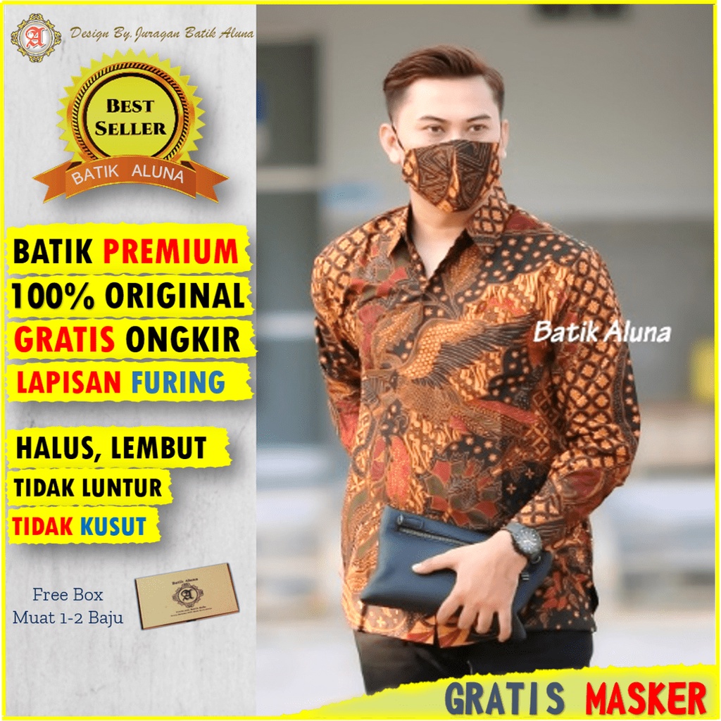Batik Keris Pria Lengan Panjang Premium Kemeja Batik Pria Lengan Panjang Modern Atasan Batik Pria Le