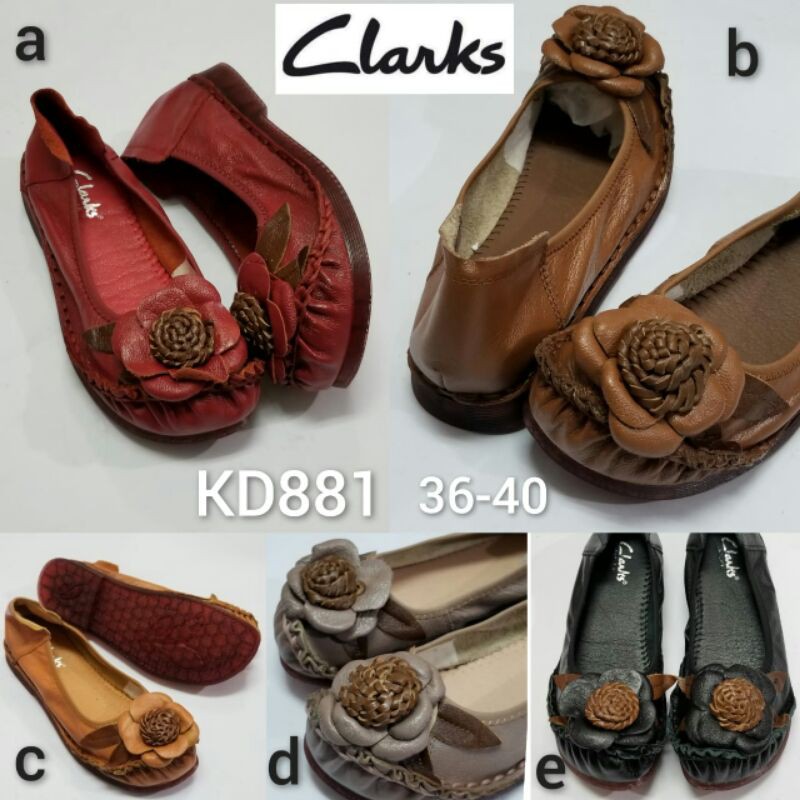 SEPATU WANITA CLARKS KD881 FLATSHOES WOMEN / SEPATU KERJA / SEPATU KANTOR / SEPATU KULIT